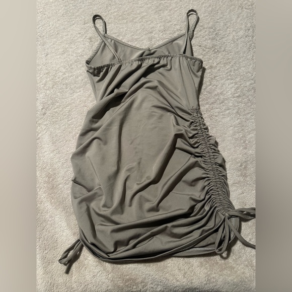 Gray Ruched Mini Dress - Picture 2 of 3